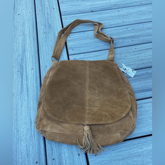 Brand new Raj Tan/Brown Suede Crossbody Purse (NWT) - Picture 6 of 16